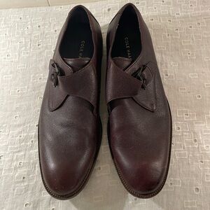 Cole Haan Dark Chocolate Brown Buckle Pebble Leather Shoes
